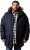 Men Plus Parka With Fur Hood Navy - Vestes - Vestes Homme Grandes Tailles