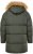 JP1880 Quilted Parka Lightweight and Warm with Faux Fur Hood Dark Green - Vestes - Vestes Homme Grandes Tailles