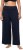 Ulla Popken Wide Leg Smocked Waist Knit Pants Night Blue - Jeans & Pantalons Femme Grandes Tailles – Plus Size - 