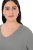 Ulla Popken Back To Basics V-Neck Relaxed Fit Cotton Tee Light Grey Melange - T-shirts - T-shirts pour femme
