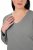 Ulla Popken Back To Basics V-Neck Relaxed Fit Cotton Tee Light Grey Melange - T-shirts - T-shirts pour femme