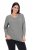 Ulla Popken Back To Basics V-Neck Relaxed Fit Cotton Tee Light Grey Melange - T-shirts - T-shirts pour femme