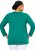 Ulla Popken Back To Basics V-Neck Relaxed Fit Cotton Tee Emerald Green - T-shirts - 