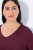 Ulla Popken Back To Basics V-Neck Relaxed Fit Cotton Tee Dark Berry - T-shirts - T-shirts pour femme