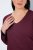 Ulla Popken Back To Basics V-Neck Relaxed Fit Cotton Tee Dark Berry - T-shirts - T-shirts pour femme