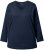 Ulla Popken Back To Basics V-Neck Relaxed Fit Cotton Tee Navy Blue - T-shirts - 