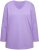 Ulla Popken Back To Basics V-Neck Relaxed Fit Cotton Tee Pale Lilac - T-shirts - 