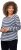 Ulla Popken Striped A-Line Long Sleeve Tee Navy Blue - T-shirts imprimés pour femme - 