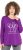 Ulla Popken Metallic Graphic Holiday Tee Dark Purple - T-shirts imprimés pour femme - 
