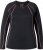 Ulla Popken UPF 50+ Contrast Piping Long Sleeve Tee Black - T-shirts imprimés pour femme - 