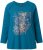 Ulla Popken Inverted Seam Long Sleeve Graphic Tee Teal - T-shirts imprimés pour femme - 