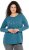 Ulla Popken Dream Rhinestone Lettering Long Sleeve Tee Teal - T-shirts imprimés pour femme - 