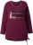 Ulla Popken Your Story Sequined Long Sleeve Tunic Tee Dark Ruby - T-shirts imprimés pour femme - 