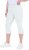 Ulla Popken Bengaline Elastic Waist Stretch Capri Pants Snow White - Jeans & Pantalons Femme Grandes Tailles – Plus Size - 