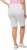 Ulla Popken Frayed Hemline Elastic Waistband Bermuda Shorts Snow White - Jeans & Pantalons Femme Grandes Tailles – Plus Size - 