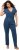 Ulla Popken Wrap Look Short Sleeve Denim Jumpsuit Blue - Jeans & Pantalons Femme Grandes Tailles – Plus Size - 