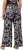 Ulla Popken Checkered Floral Elastic Waist Palazzo Paints Black - Jeans & Pantalons Femme Grandes Tailles – Plus Size - 