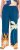 Ulla Popken Abstract Landscape Elastic Waist Palazzo Pants Blue - Jeans & Pantalons Femme Grandes Tailles – Plus Size - 