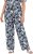 Ulla Popken Feather Print Elastic Waist Pants Blue - Jeans & Pantalons Femme Grandes Tailles – Plus Size - 