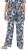 Ulla Popken Feather Print Elastic Waist Pants Blue - Jeans & Pantalons Femme Grandes Tailles – Plus Size - 