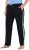 Ulla Popken Side Stripe Elastic Waist Joggers Black - Jeans & Pantalons Femme Grandes Tailles – Plus Size - 