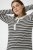 Kaffe Curve Miana Long Sleeve Polo Chalk with Black Stripe - Polos - 