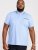 D555 Talbot Pique with Jacquard Collar Polo Shirt Blue - Polos - Polos homme grande taille