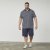 North Latitude 61134 Polo Jersey Imprimé Intégral Bleu Marine - Polos - Polos homme grande taille