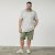 North Latitude 61136 Polo Rayé Teint en Fil Vert Olive - Polos - Polos homme grande taille