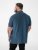 D555 Harvey Pique with Jacquard Collar & Cuffs Polo Teal - Polos - Polos homme grande taille
