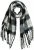 Ulla Popken Plaid Long Fringe Scarf Black - Accessoires - 