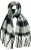 Ulla Popken Plaid Long Fringe Scarf Black - Accessoires - 