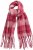 Ulla Popken Plaid Long Fringe Scarf Aubergine - Accessoires - 