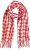 Ulla Popken Houndstooth Fringed Hem Scarf Salsa - Accessoires - 