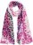 Ulla Popken Rainbow Leopard Print Scarf Pink - Accessoires - 
