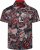 Kam Jeans 6062 Skull And Roses Print Short Sleeve Shirt Black - Chemises - Chemises Grandes Tailles Hommes