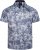 Kam Jeans 6063 Summer Print Short Sleeve Shirt Blue - Chemises - Chemises Grandes Tailles Hommes