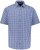 JP1880 Short Sleeve Check Print Traditional Shirt Blue - Chemises - Chemises Grandes Tailles Hommes