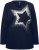 Ulla Popken Sequined Star Rolled Edge Sweater Navy - Sweatshirts & hoodies - 