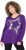 Ulla Popken Sequined Star Rolled Edge Sweater Dark Purple - Sweatshirts & hoodies - 