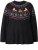 Ulla Popken Norwegian Style Christmas Sweater Black - Sweatshirts & hoodies - 