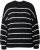 Ulla Popken Oversized Striped Balloon Sleeve Sweater Black - Sweatshirts & hoodies - 