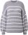Ulla Popken Oversized Striped Balloon Sleeve Sweater Grey Melange - Sweatshirts & hoodies - 