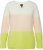 Ulla Popken Block Stripe Long Sleeve V-Neck Sweater Lime Green - Sweatshirts & hoodies - 