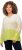 Ulla Popken Block Stripe Long Sleeve V-Neck Sweater Lime Green - Sweatshirts & hoodies - 