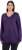 Ulla Popken Soft Fine Knit Pullover V-Neck Sweatshirt Deep Violet - Sweatshirts & hoodies - 
