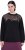 Ulla Popken Tulle Panel Sweatshirt Black - Sweatshirts & hoodies - 