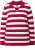 Ulla Popken Striped Polo Collar Long Sleeve Sweater Ruby Red - Sweatshirts & hoodies - 