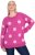 Ulla Popken Fluffy Polka Dot Sweater Summer Berry - Ulla Popken - 