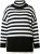 Ulla Popken Striped Stand-Up Collar Sweater Black - Sweatshirts & hoodies - 